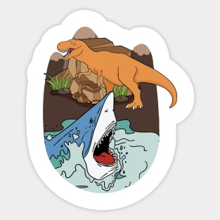 Shark And Dinosaur Boys Sticker